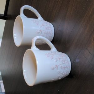 Last Chance! Pair of Longaberger Pink Floral Mugs